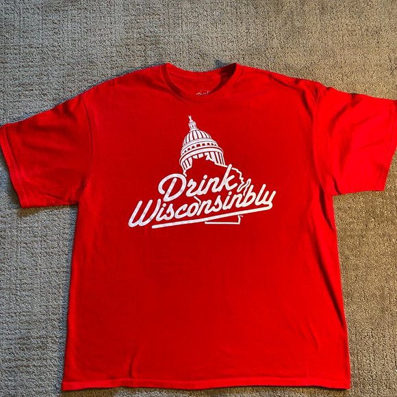 Drink Wisconsibly Red Tee Shirt - Picture 1 of 3